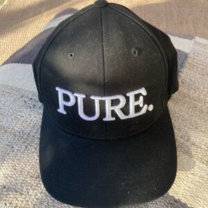 PURE. Black Flexfit Hat (S/M) - Premium Quality Design | Brand New